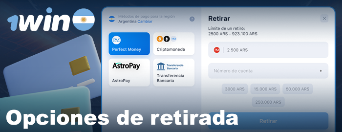 Métodos de retiro en 1win