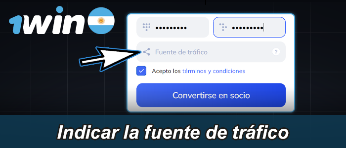 Especificar una fuente de tráfico en 1win Argentina